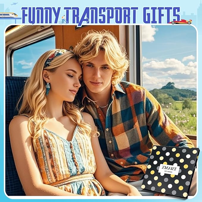 Zmart Transportation Gifts for Adult - Train Race Car Truck Bicycle Motorcycle Socks for Men