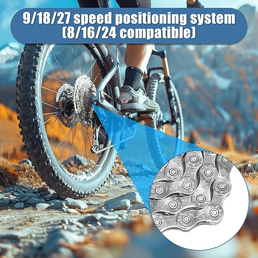 21/24/27 Speed Bike Chain, Bicycle Mountain Bike Chain, 116 Links Single & Multi Speed Bikes Chain, Compatible with BMX Bikes, and Most Major Systems(Silve)