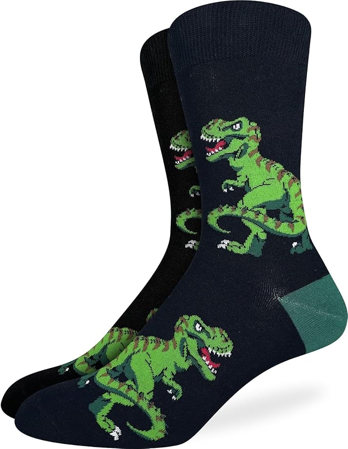 Good Luck Sock Men's Dinosaur Socks, Adult