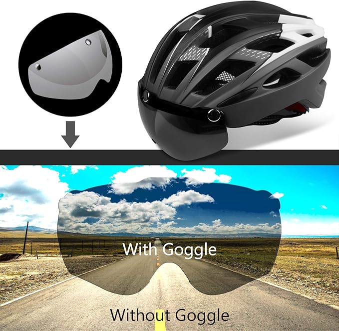 Bike Helmet Goggles Visor Shield, Removable/Detachable Magnetic Visor Goggles Shield Only for Cycling Helmet in Model Bc-069