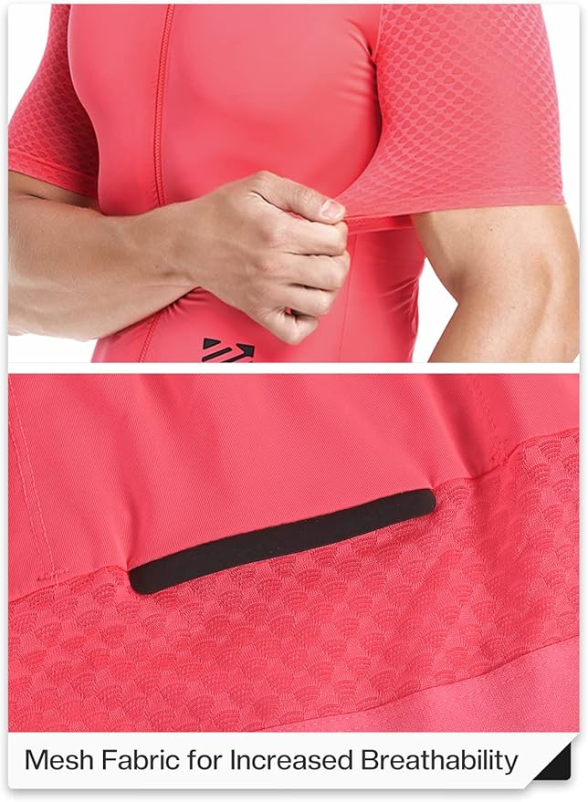 ARSUXEO Pro Cycling Jersey Men Short Sleeves Ultra-Light Road Bike Jersey Cycling Biking Bicycle Shirt