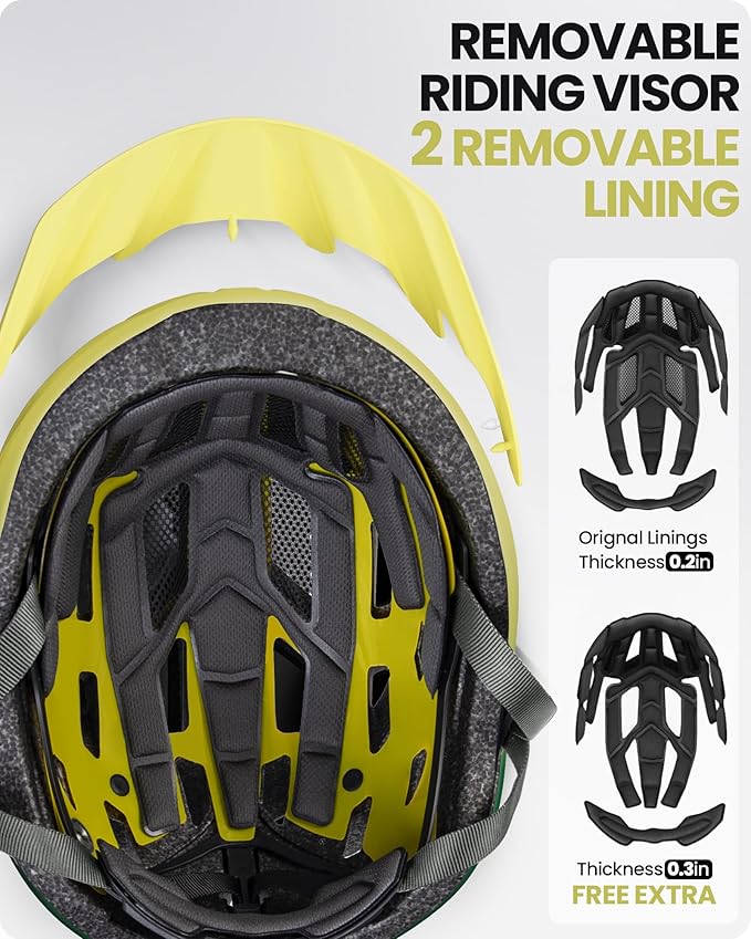 OutdoorMaster Gem Recreational MIPS Cycling Helmet - Two Removable Liners & Ventilation in Multi-Environment - Bike Helmet in Mountain, Motorway for Youth & Adult