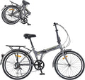 24" Folding Bikes for Adults City Commuting Folding Bicycle with Steel Frame/Front and Rear are V Brakes Compact Folding Bike for Adults Men and Wome