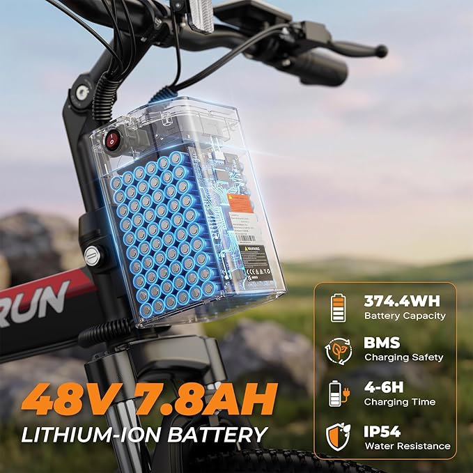 VARUN Folding Electric Bike for Adults - Peak 750W Motor 26" Ebikes, Foldable Electric Bike with 48V Longe Range Battery, Up to 20+MPH 50 Miles, 7-Speed Gears & Dual Hydraulic Suspension