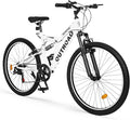 26 inch Mountain Bike Dual Full Suspension, Outdoor Hybrid Bikes,7-Speed/High-Carbon Steel, for Men Women Adult, MTB Bicycle with Suspension Fork,Sleek Colors