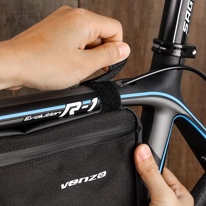 Venzo Road Mountain Bike Bicycle 2.5L 210D Waterproof Polyester Under Frame Top Tube Front Storage Triangle Pouch Bike Touring Packing Bags