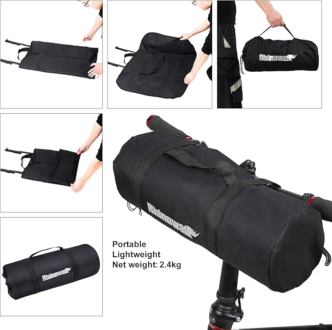 Rhinowalk Bike Transport Bag for 26 Inch Wheel Size Mountain Road Bikes - Waterproof Bicycle Travel Case Foldable Carrier Bag for Train Air Travel (Black)