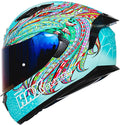 HAX Obsidian Full Face Dual Visor Adult Motorcycle Helmet for Motorbike Street Bike with Pinlock Ready DOT Approved Slayer Turquoise XXL