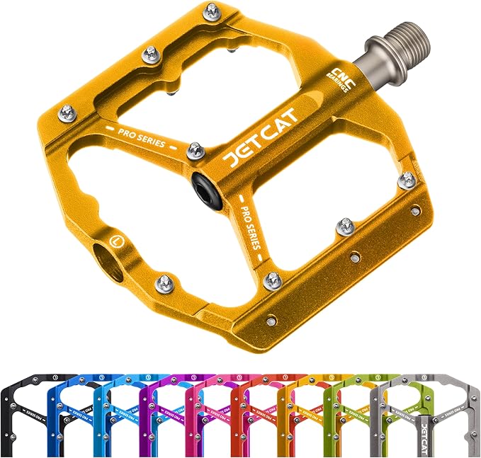 Mountain Bike Pedals Flat - MTB Pedals Flat, Bicycle Pedals, Road Bike Pedals, BMX Pedals, for BMX MTN Road Gravel EBike, Specialized Parts, Adults, Aluminum Metal Stamp 9/16"