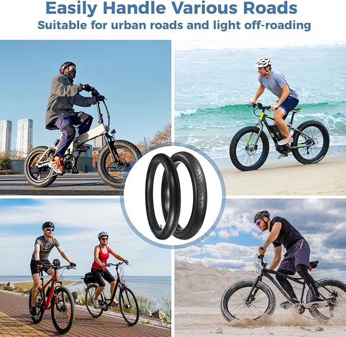 yeesport 26x3.0 Folding Fat Bike Tire with Inner Tube & Levers, 26 Inch Fat Tire Replacement for Mountain Bikes and Ebikes, Commuter Bicycle Tire for City Streets, Beach, Light Off-Road