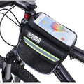 Bike Bag,Bicycle Bags,Bike Saddle Bag,Phone Holder for Bike,Touchscreen Bike Phone Mount,Waterproof, Top Tube Bag,Bicycle Accessories,Bike Frame Storage bag,Phone Screen under 6.8”(Green)