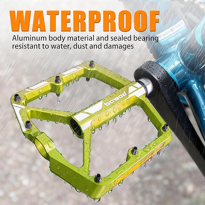 Bike Pedals 9/16" Lightweight Non-Slip Bicycle Platform Pedals - Fits Most Adult Bikes & Mountain Bikes &MTB, Road Bikes and Slip-Resistant Design