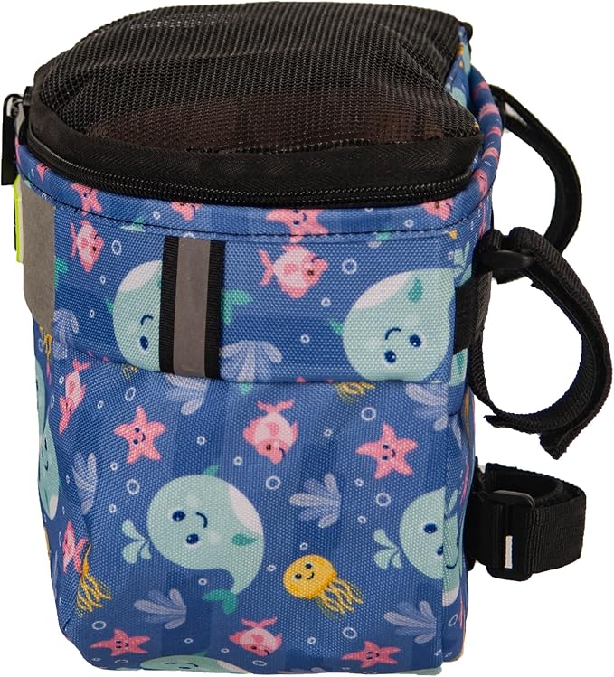 Kids Bike Basket,Durable Front Frame Bicycle & Scooter Basket Bag,Waterproof Fabric Bicycle Handlebar Bag for Boys, Girls, Toddlers with Zipper Mesh Lip (Blue Ocean)