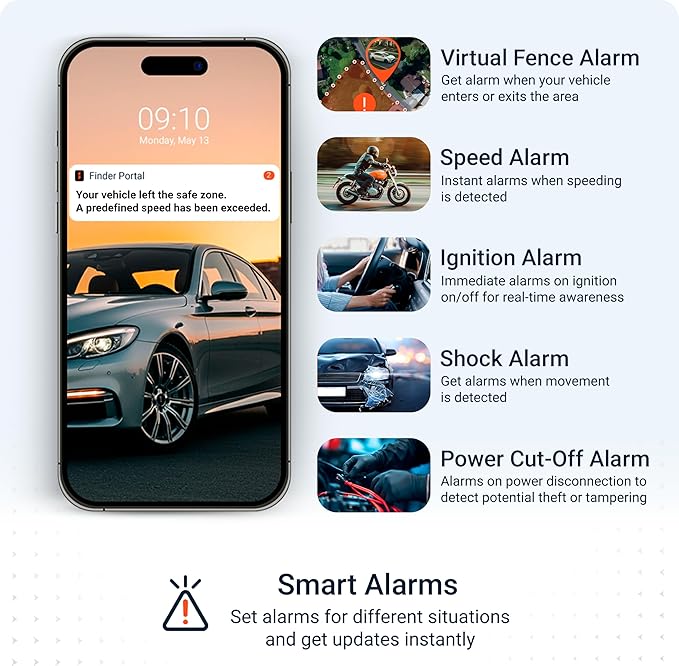 PAJ GPS Vehicle Finder 4G 2.0 - Real-Time GPS Tracker Device for Car, Motorcycles, Trucks, Bike - Direct Connection to Vehicle Battery (9-75V) - Tracking Devices with Alerts - Subscription Required