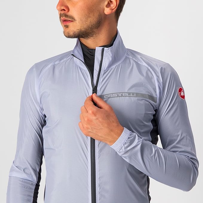 CASTELLI Men's Squadra Stretch Jacket, Windproof Zip Up Shell for Road Cycling