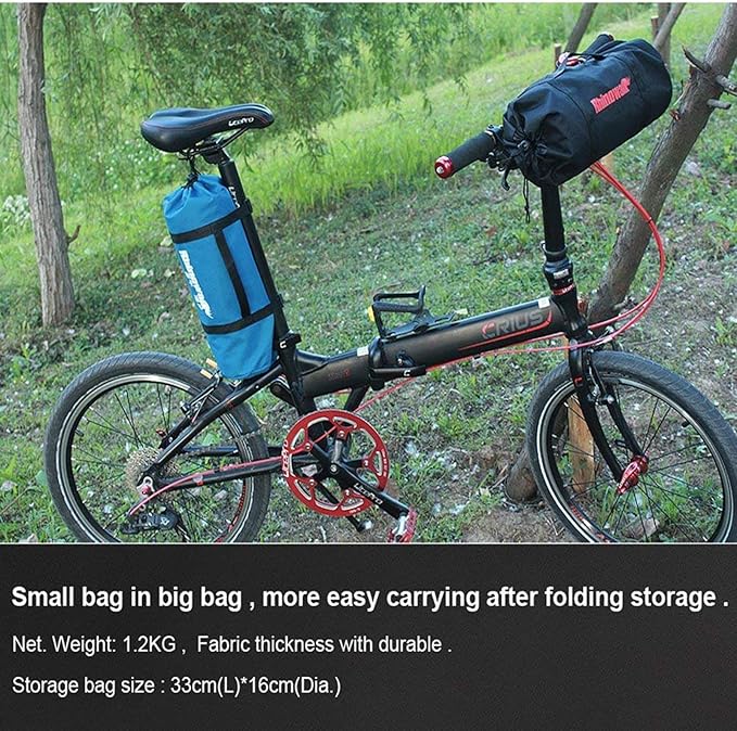 CamGo 20 Inch Folding Bike Bag - Waterproof Bicycle Travel Case Outdoors Bike Transport Bag for Cars Train Air Travel (Black, 20 inch)