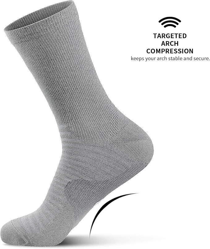 PAPLUS Compression Athletic Crew Socks (6 Pairs) for Men & Women