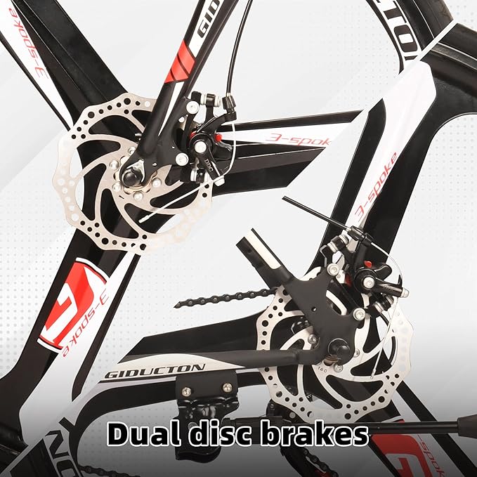 Mens Road Bike 700C Bicycle 54cm Frame 3-Spoke Mag Wheels Outdoor Cycling Urban Commuter Bikes Dual Disc Brakes