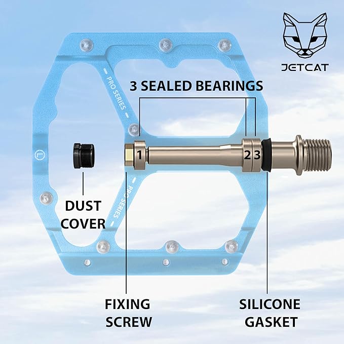 Mountain Bike Pedals Flat - MTB Pedals Flat, Bicycle Pedals, Road Bike Pedals, BMX Pedals, for BMX MTN Road Gravel EBike, Specialized Parts, Adults, Aluminum Metal Stamp 9/16"