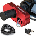 Motorcycle Lock, Heavy Duty Anti Theft Helmet, Brake and Handlebar Lock, Universal for Motorcycles, ATVs, Dirt Bikes, Mopeds，Scooters, Red