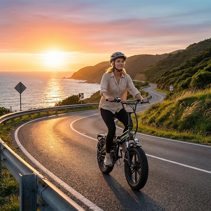 1000W Folding Electric Bike for Adults,75+ Miles,30+MPH,48V 20.8Ah Removable Battery,20" Fat Tire Electric Bike,Front Suspension 7-Speed Commuter Ebike,UL Certified