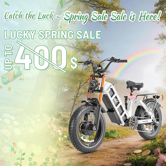 2025 eAhora Juliet Pro 2 5400W/1200W 43/34MPH Dual Motor | 60V 70Ah/52V 60Ah 200-220+Miles Long Range Ebike for Delivery and Commuting | 20'' Fat Tire Full Suspension Electric Bike for Adults