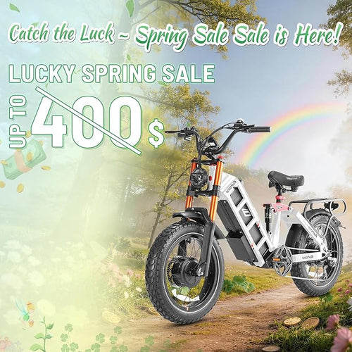 2025 eAhora Juliet Pro 2 5400W/1200W 43/34MPH Dual Motor | 60V 70Ah/52V 60Ah 200-220+Miles Long Range Ebike for Delivery and Commuting | 20'' Fat Tire Full Suspension Electric Bike for Adults
