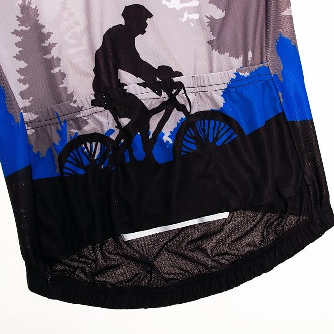 Men's Cycling Jersey Short Sleeve Bike Shirts Bicycle Jacket with Pockets