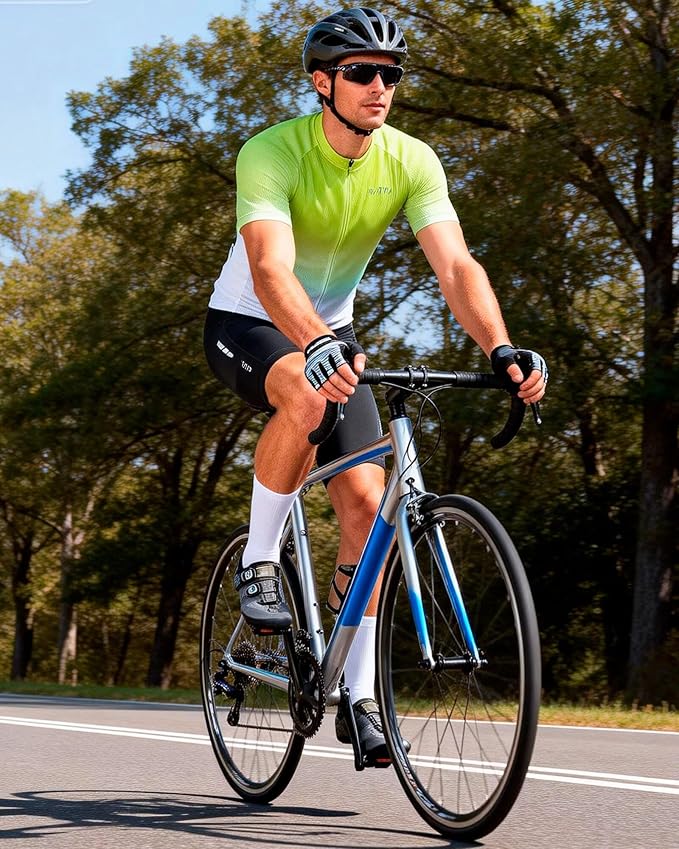 ROTTO Cycling Jersey Mens Bike Shirt Short Sleeve Gradient Color Series