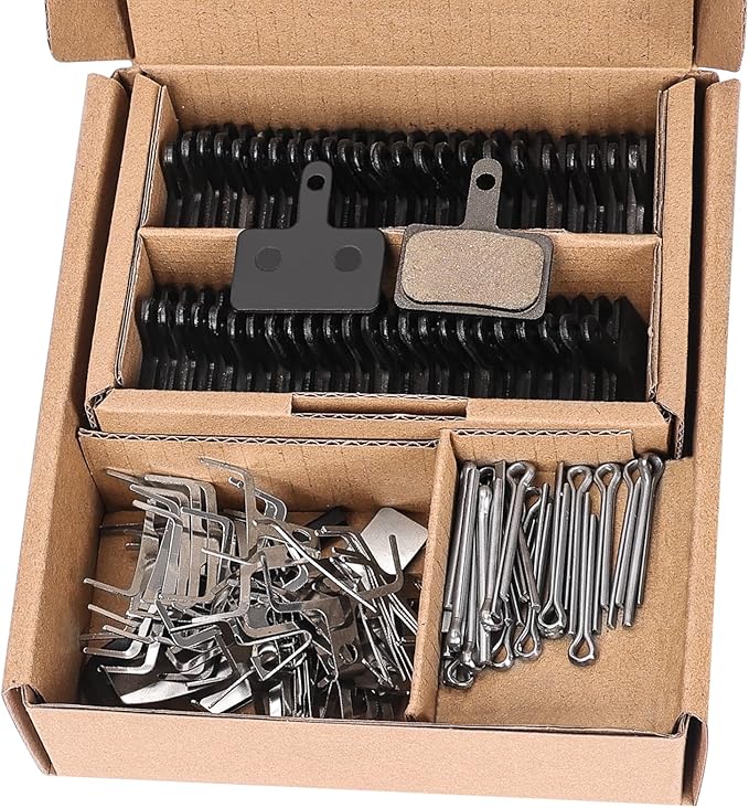 25 Pairs Bike Brake Pads, Compatible with Tektro Brake Pads for Shimano Brake Pads MT200 M355 M446 M447 M315 M365 MT500, MTB Bicycle Disc Ebike Brake Pads for Trp Brake Pads with Installation Tools