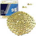 VERKSTAD 9 Speed Bike Chain, Bike Chain 1/2" x 11/128" 116 Links for Road Bike MTB Racing Cycling