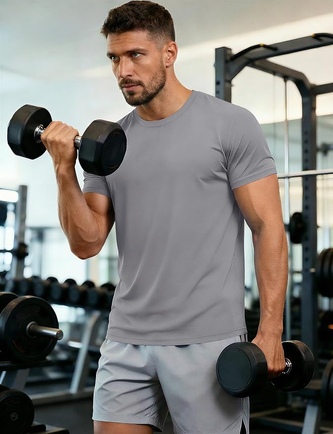 MAGCOMSEN Men's Short Sleeve UPF 50+ T-Shirt Quick Dry Workout Athletic Running Swim Tops Tee Rash Guard Performance Shirts