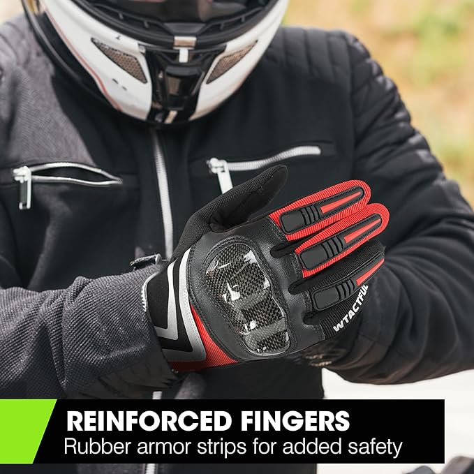 WTACTFUL Lightweight Motorcycle Gloves for Men, Touchscreen Summer Breathable Gloves for Motocross Casual Riding