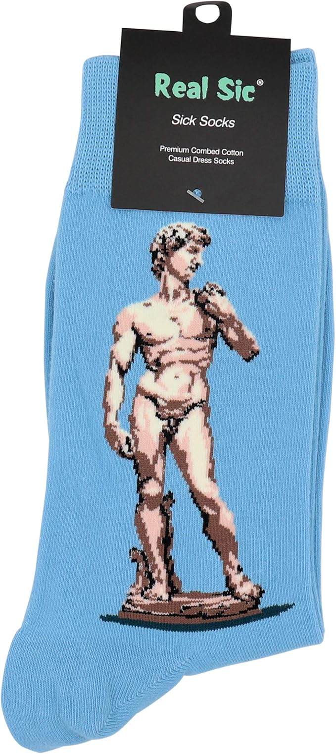 Real Sic Fun Socks for Men and Women - Cozy Cotton Dress Socks with Colorful Designs - Cool, Casual, Wacky Patterned