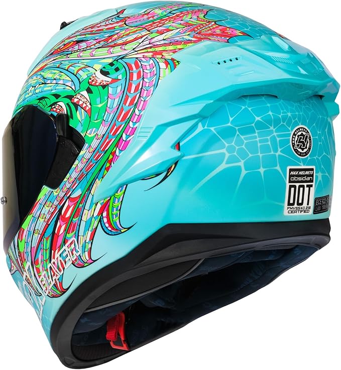 HAX Obsidian Pro Full Face Dual Visor Adult Motorcycle Helmet for Motorbike Street Bike with Pinlock Ready DOT Approved Slyer Aqa S