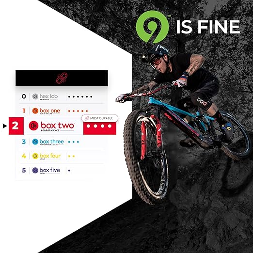 Box Two Prime 9 Mountain Bike Chain 126L Finish Nickel E-Bike/Non E-Bike Single Speed Bicycle Chain Mountain Racing Cycling | MTB 11/12 Speed Wide Narrow/BMX 3/32”