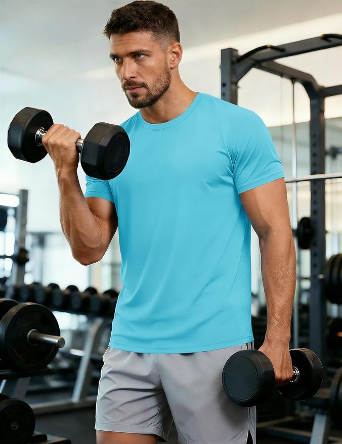 MAGCOMSEN Men's Short Sleeve UPF 50+ T-Shirt Quick Dry Workout Athletic Running Swim Tops Tee Rash Guard Performance Shirts