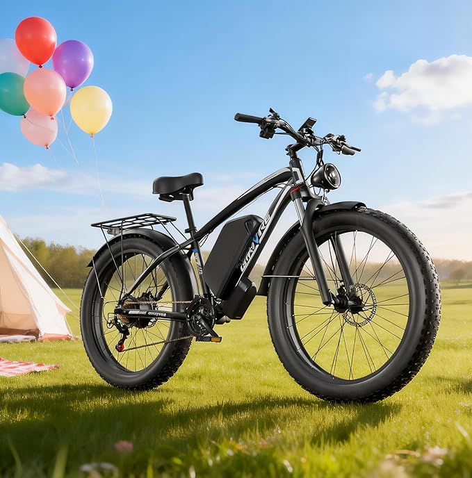 Ebike for Adults Electric, 52V 19.2Ah/32Ah, Peak 2000W/2500W E-Bike, 36/40MPH, 70 Miles/100Miles, Hydraulic Disc Brake, Off Road Snow Mountain E-Bike, 24"/26" Fat Tire Electric Bicycle UL2849 by SGS