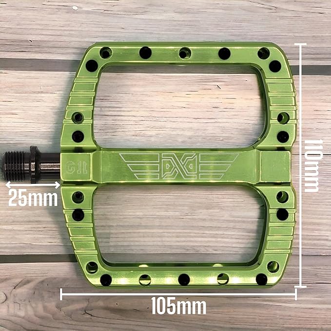 PDX G11 Mountain Bike Pedal MTB Pedal Large Concave Platform Machined Aluminum Polished Bicycle Non-Slip Pedals 9/16 Chromoly Spindle Smooth Ball Bearings