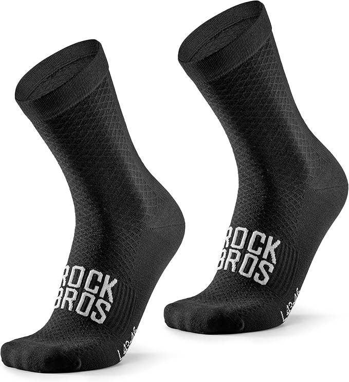 ROCKBROS Cycling Socks for Men Women Breathable Wicking Bike Socks, Compression Fit, Tall Crew, Road to Sky Series