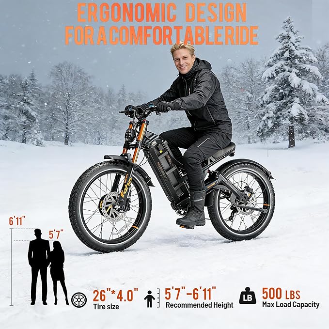 eAhora Romeo Pro 3/2 [2026] 46-50 Mph Electric Bike for Adults, Peak 5600W Dual Motor Ebike, 60V/52V 80Ah/70Ah 250 Miles Long Range E Bike, 26”*4.0 Fat Tire Air Full Suspension Off-Road E-Bike