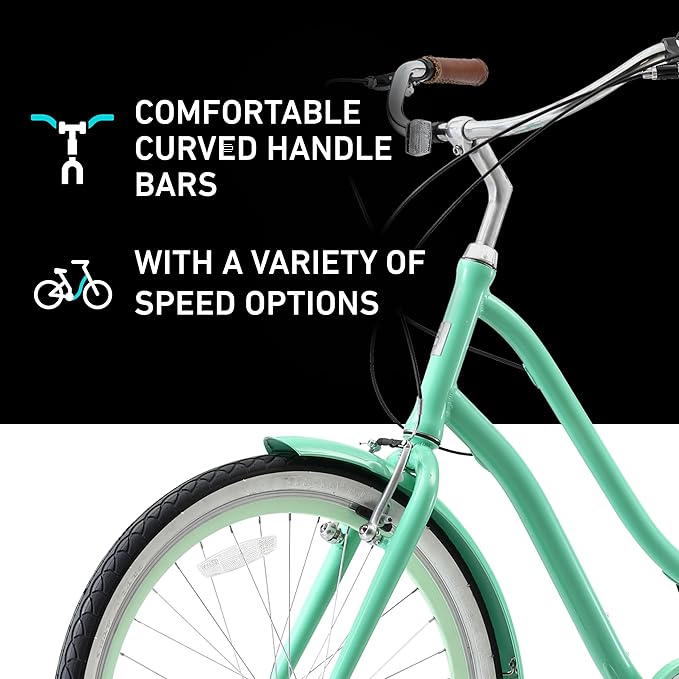 sixthreezero EVRYjourney Women's Beach Cruiser Bike, Step-Through Touring Hybrid Bicycle