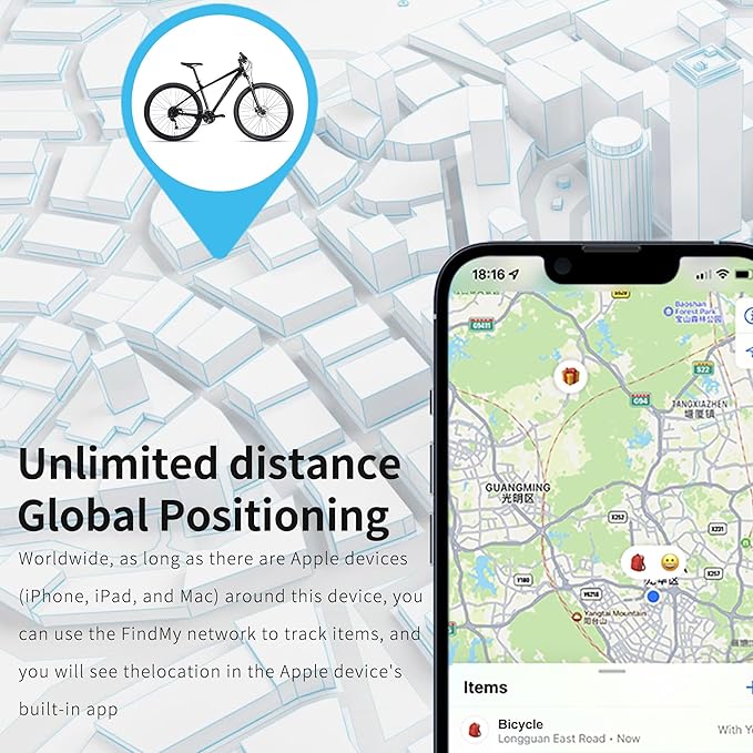 Smart Bike Tracker Bell - Hidden Anti-Theft Bicycle GPS Locator (No AirTag Needed), Works with Apple Find My, 120dB Loud Ring, Waterproof Bike Accessories for Commuters
