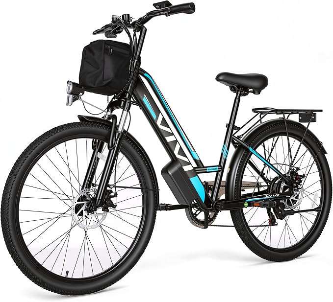 Vivi Electric Bike for Adults 1000W Peak Commuter Ebike, 26" Electric City Cruiser Bicycle 22MPH Ebikes for Adults with 48V Removable Battery, Up to 50 Miles, 7 Speed, SGS Certified to UL2849 | 750W Peak Motor, 22MPH, Up to 50 Miles, LCD-Display, Cruis...