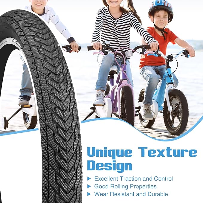ZUKKA 20 x 2.35 Bike Tire 1/2 Pack 20 inch x 2.35 BMX Bike Tire Folding Replacement Tire for MTB Mountain Bike, BMX Bicycle Commuter Bike