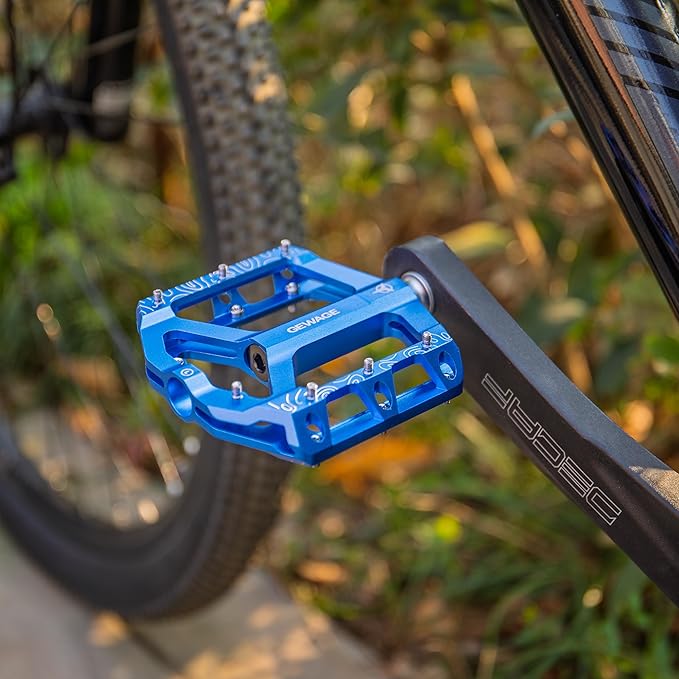 Road/Mountain Bike Pedals -Non-Slip Bicycle Flat Pedals Aluminum 9/16" - 3 Sealed Bearing Lightweight Platform Pedals for Road Mountain BMX MTB Bike