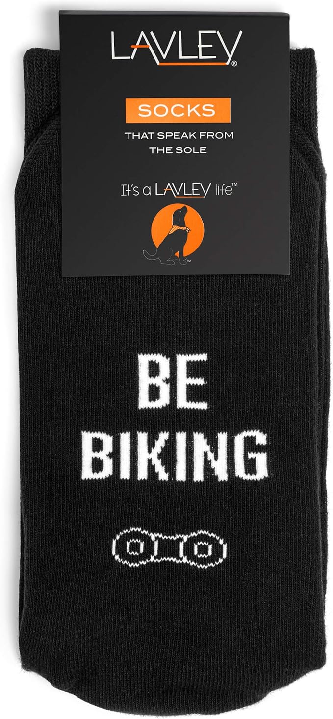 Lavley Bike Socks - Gifts for cyclists and mountain bikers - Fun holiday or birthday gift - Great stocking stuffer