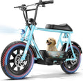 Caroma Peak 1200W/1000W/800W/500W Electric Scooter with Seat,16"/20" Fat Tire Ebike All-Terrain,Max 30Miles&20MPH Electric Scooter Adults,Electric Motorcycle Adults with Storage Basket for Cargo&Pets