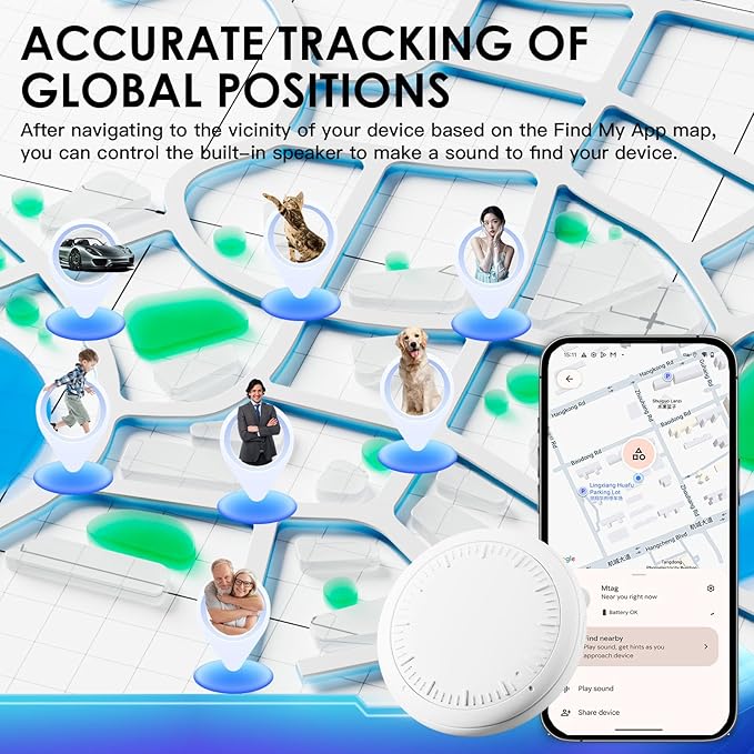 Tracker Device for Vehicles,1PCS Mini Hidden Car Tracker with Magnetic Case,Real-Time Mini Tracker Device for Vehicles Work with iOS and Android,No Subscription No Monthly Fee.