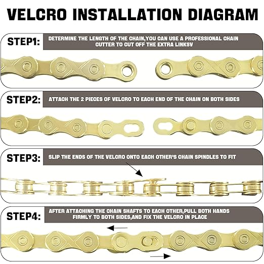 6/7/8/9/10/11/12 Speed Bike Chain – High-Strength, Durable & Smooth-Shifting for Road/Mountain Bikes (Gold-12-Speed)